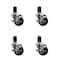Service Caster 3'' Soft Rubber Swivel 1-5/8'' Expanding Stem Caster Set with Brake, 4PK SCC-EX20S314-SRS-TLB-158-4 - alternate 1